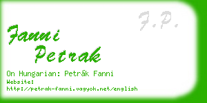 fanni petrak business card